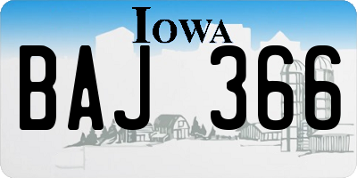 IA license plate BAJ366