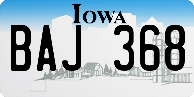 IA license plate BAJ368