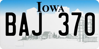 IA license plate BAJ370
