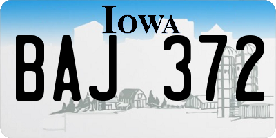 IA license plate BAJ372