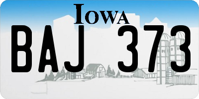 IA license plate BAJ373