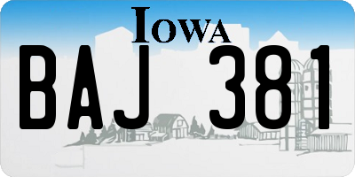 IA license plate BAJ381