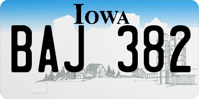 IA license plate BAJ382