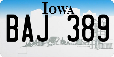 IA license plate BAJ389
