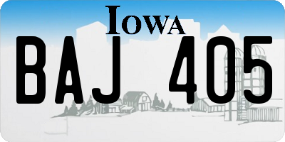 IA license plate BAJ405