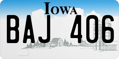 IA license plate BAJ406