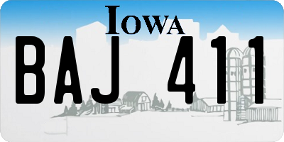 IA license plate BAJ411