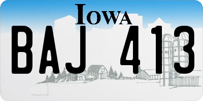IA license plate BAJ413