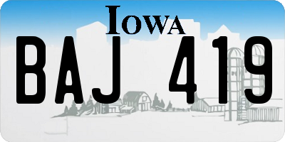 IA license plate BAJ419