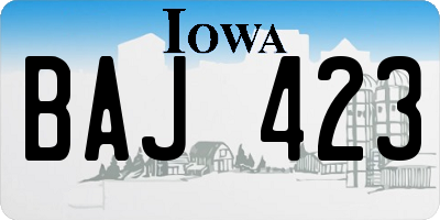 IA license plate BAJ423