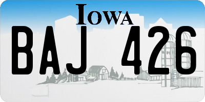 IA license plate BAJ426