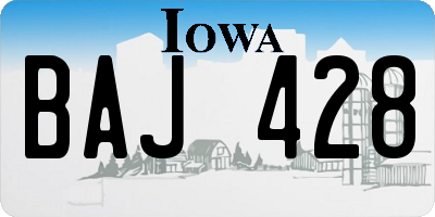 IA license plate BAJ428