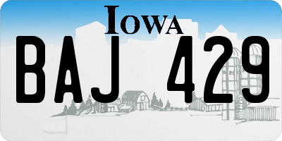 IA license plate BAJ429