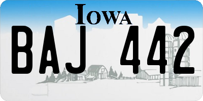 IA license plate BAJ442