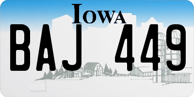 IA license plate BAJ449