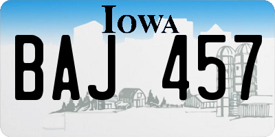 IA license plate BAJ457