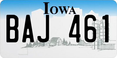 IA license plate BAJ461