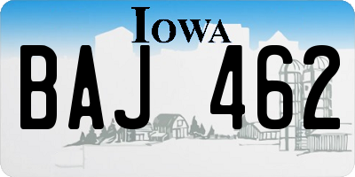 IA license plate BAJ462