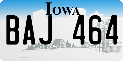 IA license plate BAJ464