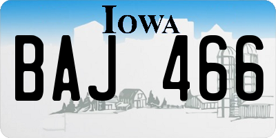 IA license plate BAJ466