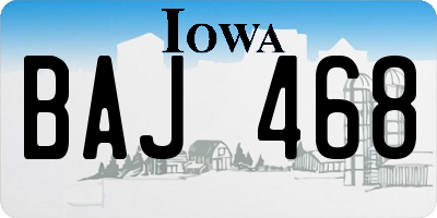 IA license plate BAJ468