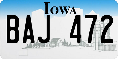 IA license plate BAJ472