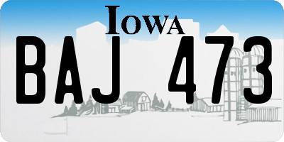 IA license plate BAJ473