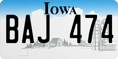 IA license plate BAJ474