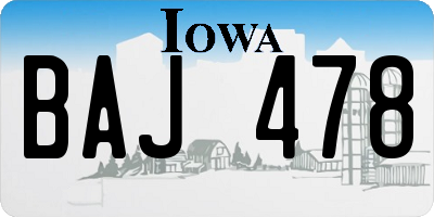 IA license plate BAJ478