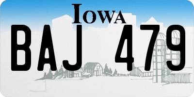 IA license plate BAJ479
