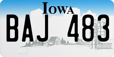 IA license plate BAJ483