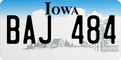 IA license plate BAJ484