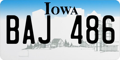 IA license plate BAJ486