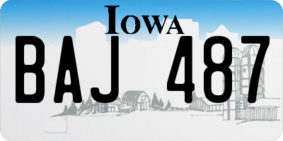 IA license plate BAJ487