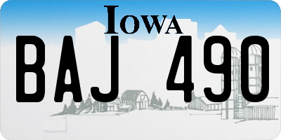 IA license plate BAJ490