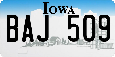 IA license plate BAJ509