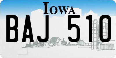 IA license plate BAJ510