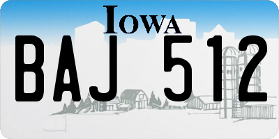IA license plate BAJ512