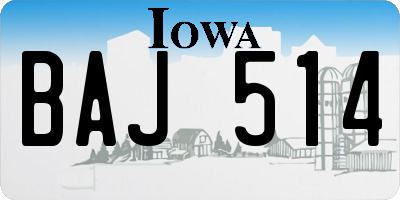 IA license plate BAJ514