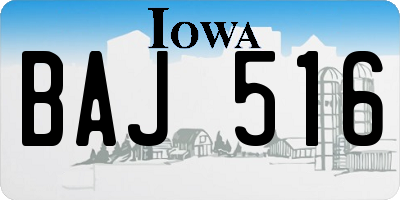 IA license plate BAJ516