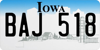 IA license plate BAJ518