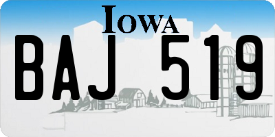 IA license plate BAJ519