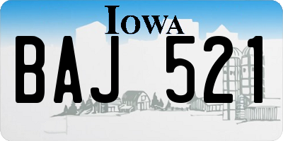 IA license plate BAJ521