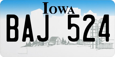 IA license plate BAJ524