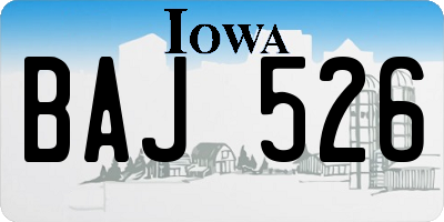 IA license plate BAJ526