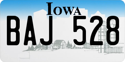 IA license plate BAJ528