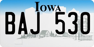 IA license plate BAJ530