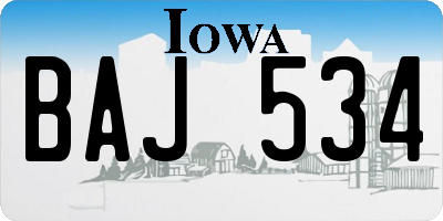IA license plate BAJ534