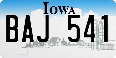 IA license plate BAJ541