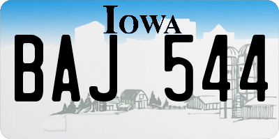 IA license plate BAJ544